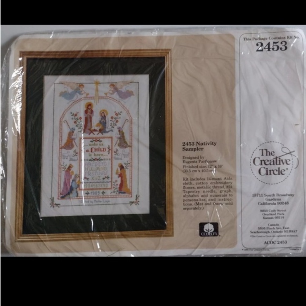 The Creative Circle 2453 Nativity Scene Sampler Embroidery Christmas